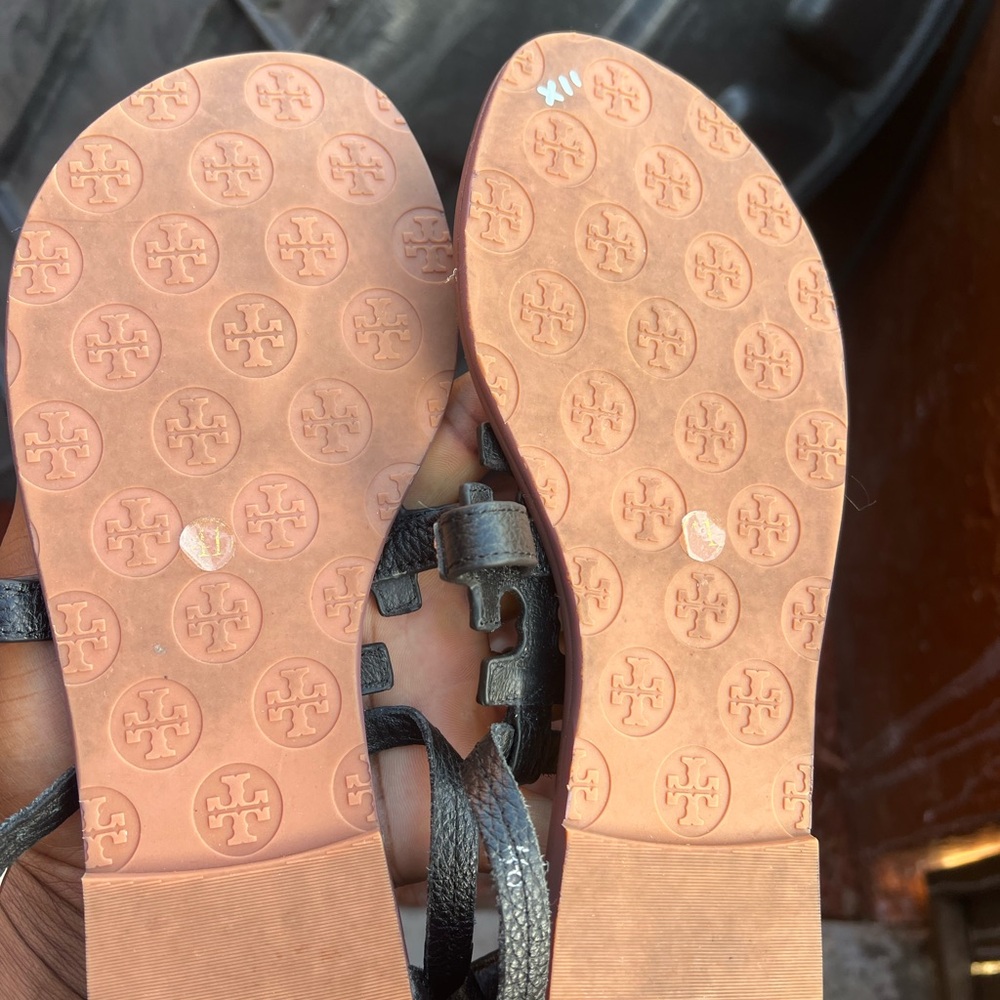 Tory Burch Black and Tan Sandals